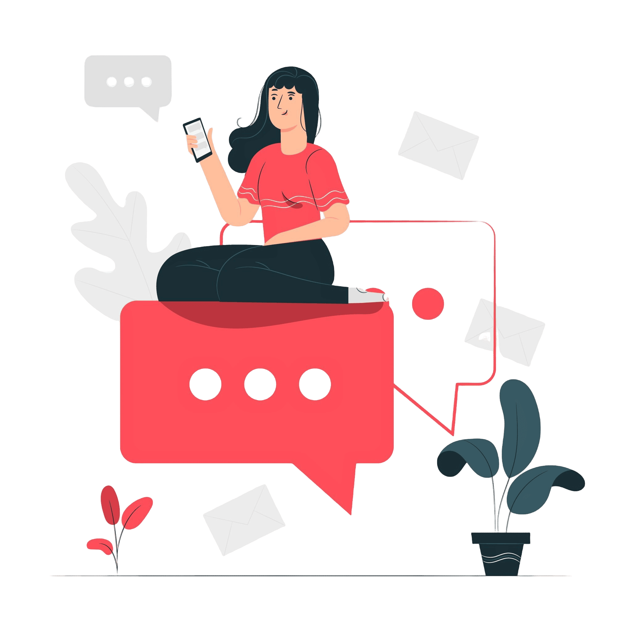 Imagen ilustración mujer con telefono